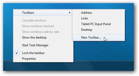 Como adicionar a barra de Quick Launch no Windows 7 Como adicionar a barra de Quick Launch no Windows 7