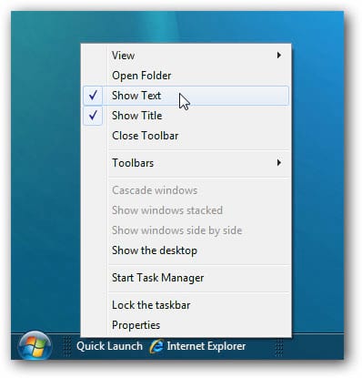 Como adicionar a barra de Quick Launch no Windows 7 Como adicionar a barra de Quick Launch no Windows 7