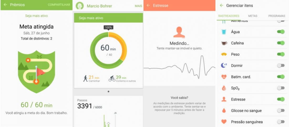 S Health em ação