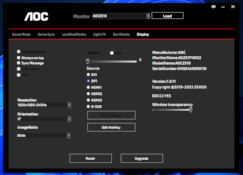 Por último, na aba “Display” temos informações básicas sobre o monitor e algumas configurações gerais do próprio software.