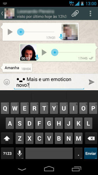 Inserindo emoticon na mensagem