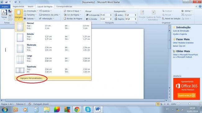 Word: como configurar margens de acordo com as normas ABNT? Word: como configurar margens de acordo com as normas ABNT?