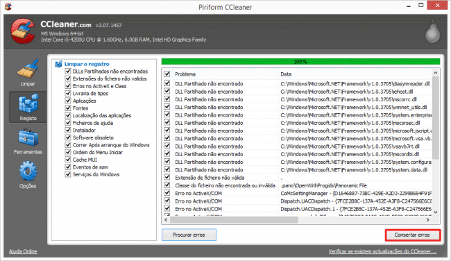 Limpando erros de registro #2
