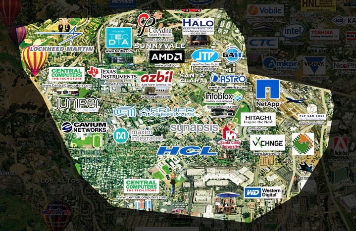 conheça o mapa do vale do silício e suas principais empresas mapa da america do norte