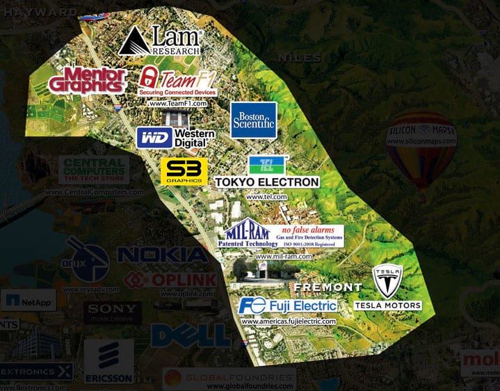 Conheça o mapa do Vale do Silício e suas principais empresas Conheça o mapa do Vale do Silício e suas principais empresas