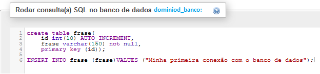 Minha primeira conexão PHP com banco de dados MySQL cPanel Minha primeira conexão PHP com banco de dados MySQL cPanel
