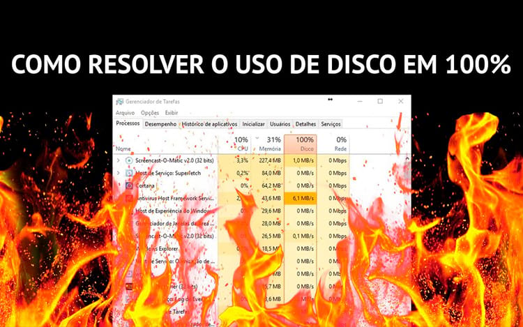 Como resolver o problema de consumo de disco em 100% no Home windows