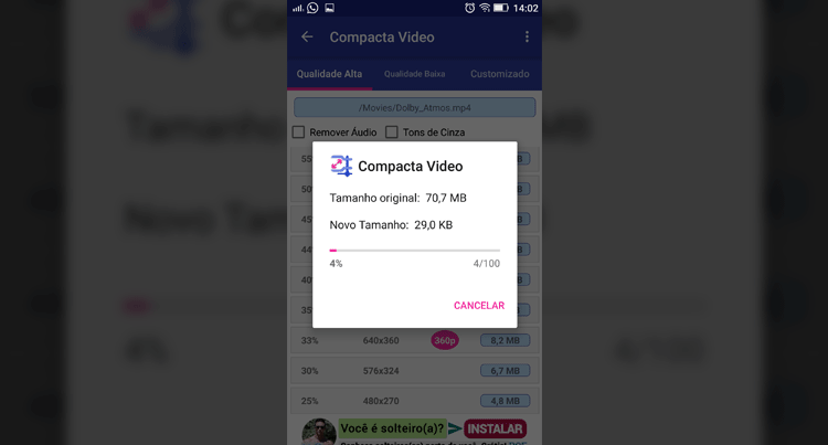 Como Diminuir Um Tamanho De Um Video Tamanho Informa o