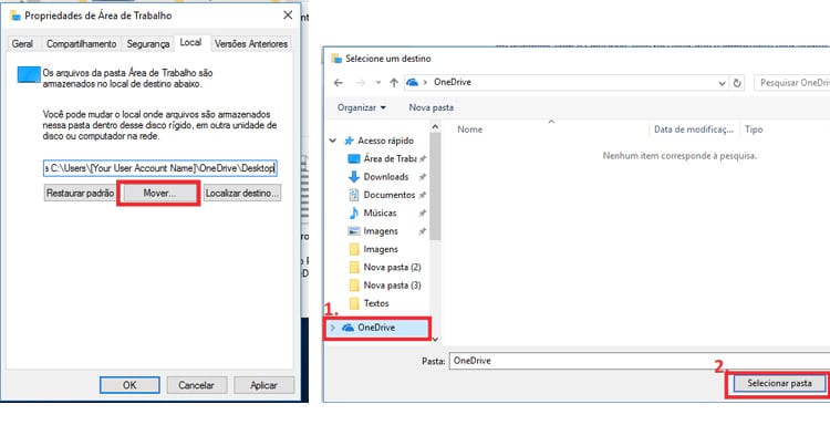 Como sincronizar a área de trabalho do Windows com o OneDrive
