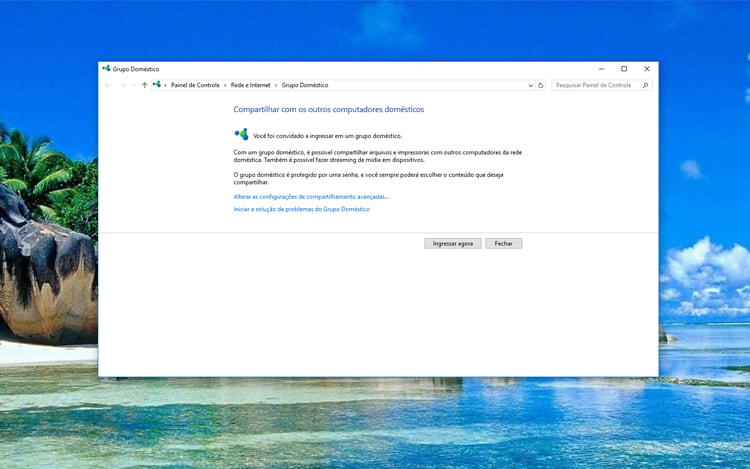 [Software]Grupo doméstico no windows 10 Ingressar