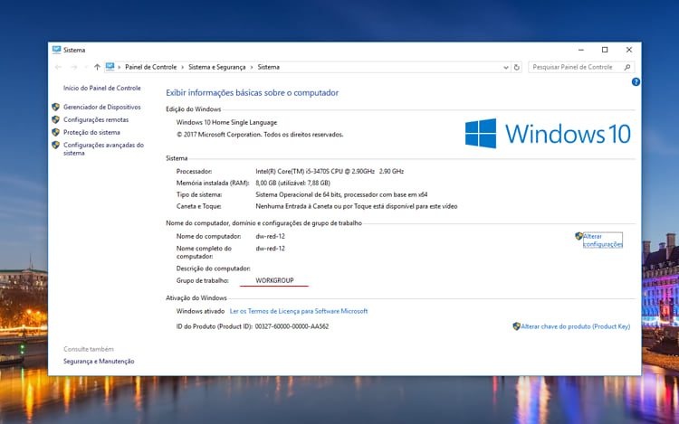 [Software]Grupo doméstico no windows 10 Workgroup