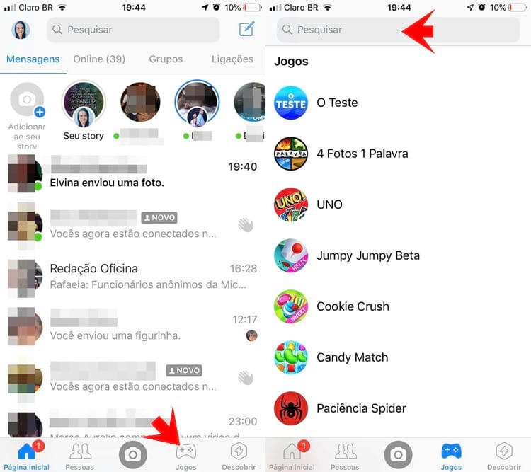 Como acessar jogos secretos no Messenger do Facebook 