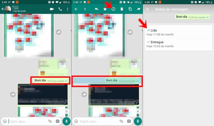 Confirmação de leitura WhatsApp Confirmação de leitura WhatsApp