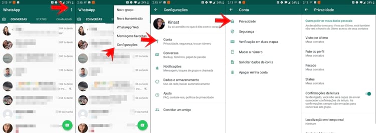 Configurações de Privacidade no WhatsApp Configurações de Privacidade no WhatsApp