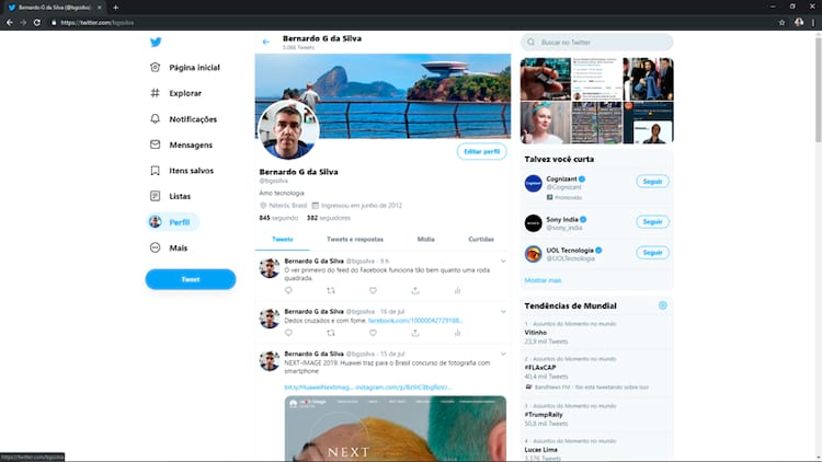 Twitter com novo design logo após a mudança Twitter com novo design logo após a mudança