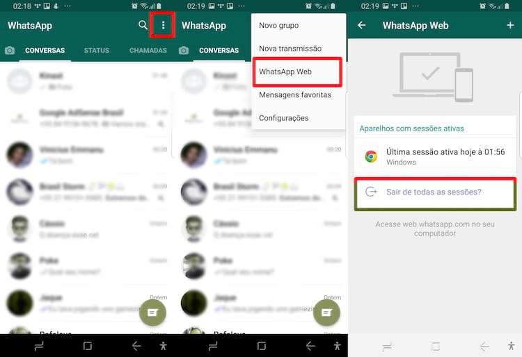 Sair da sessao whatsapp web Sair da sessao whatsapp web