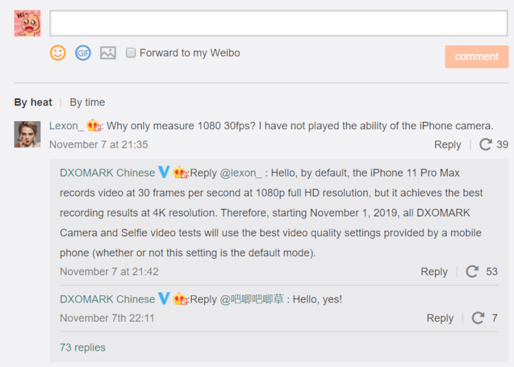 Fonte: Weibo DxOMark Fonte: Weibo DxOMark
