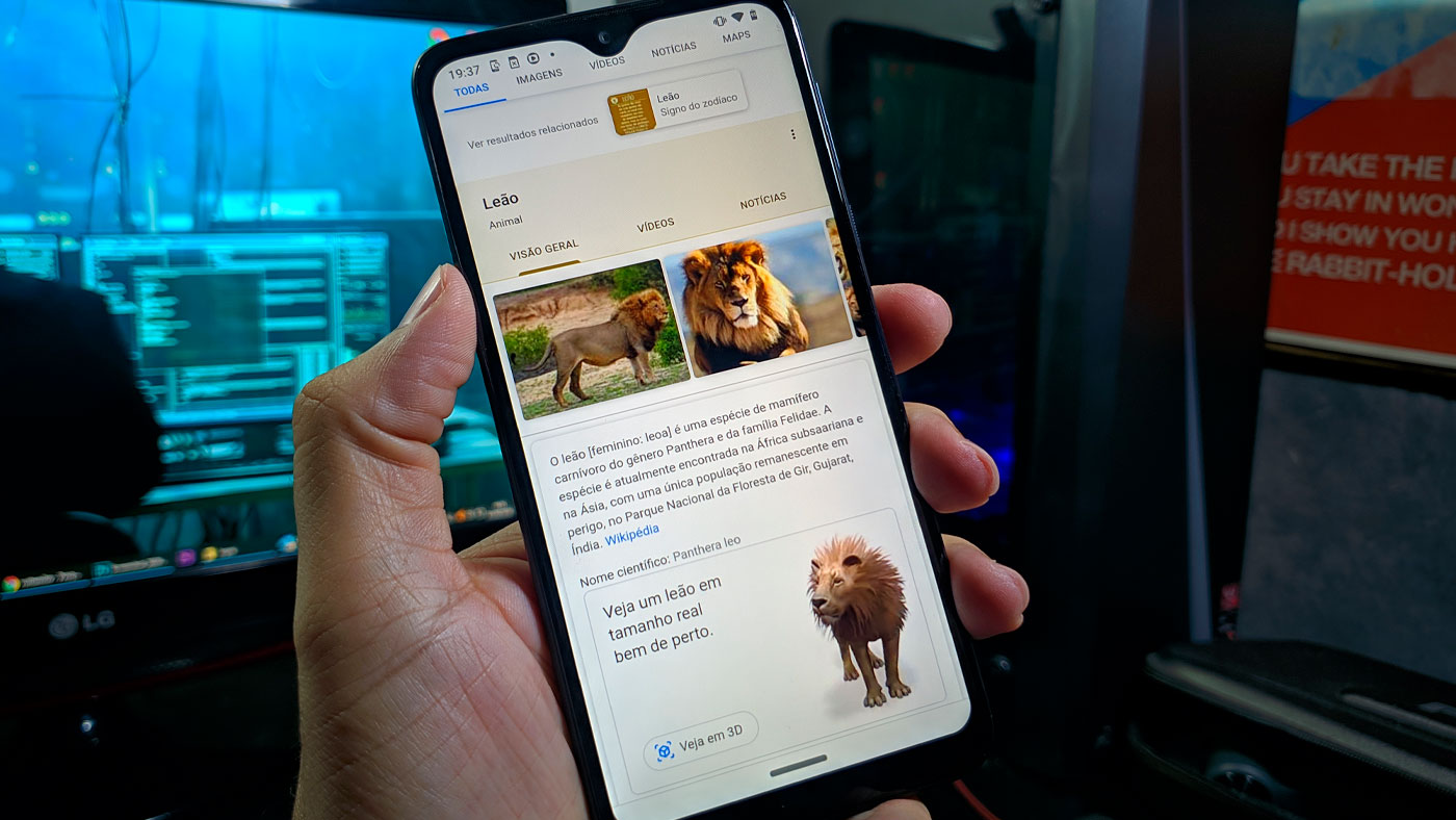 Google coloca animais em realidade aumentada na busca via celular