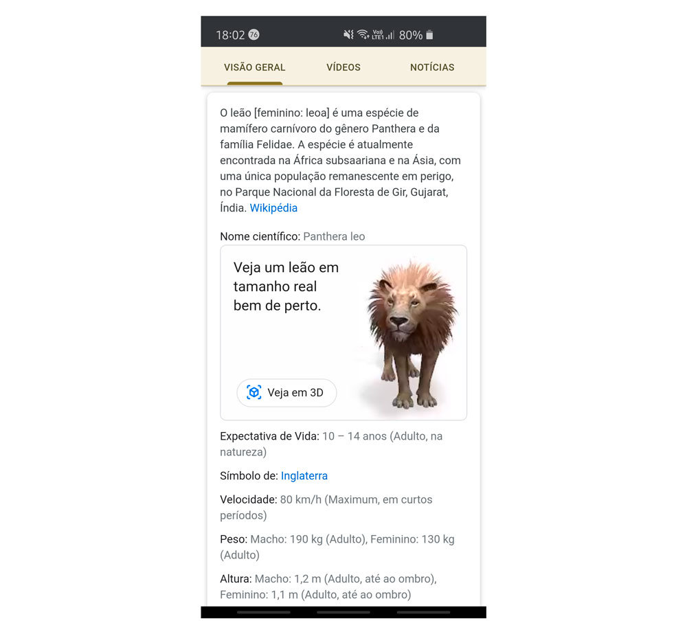 Grave vídeos com os animais 3D de realidade aumentada do Google - Vida  Celular