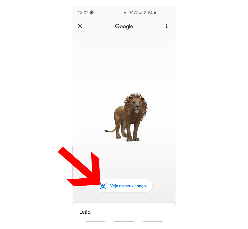 Google coloca animais em realidade aumentada na busca via celular