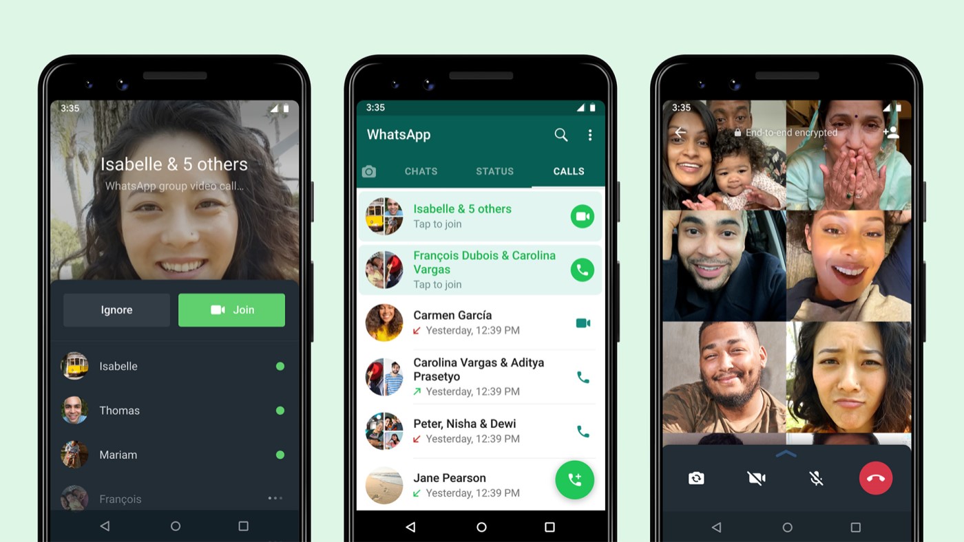 WhatsApp permite que você entre e saia de chamadas em grupo quando quiser