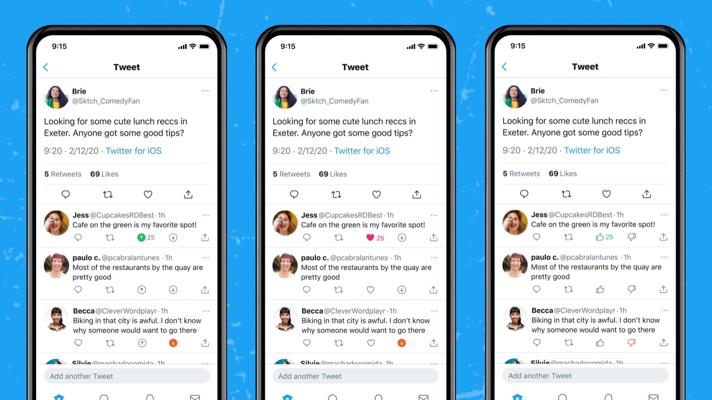 Twitter testa botões de dislike para usuários iOS
