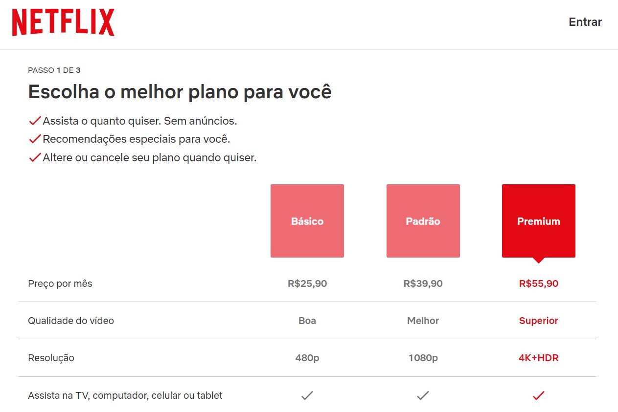 Netflix aumenta preços no Brasil; mensalidades chegam a R$55,90