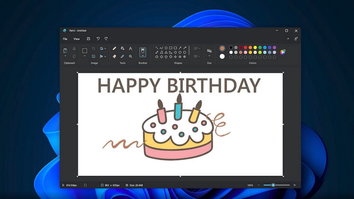 Paint ganha novo design e modo escruto no Windows 11