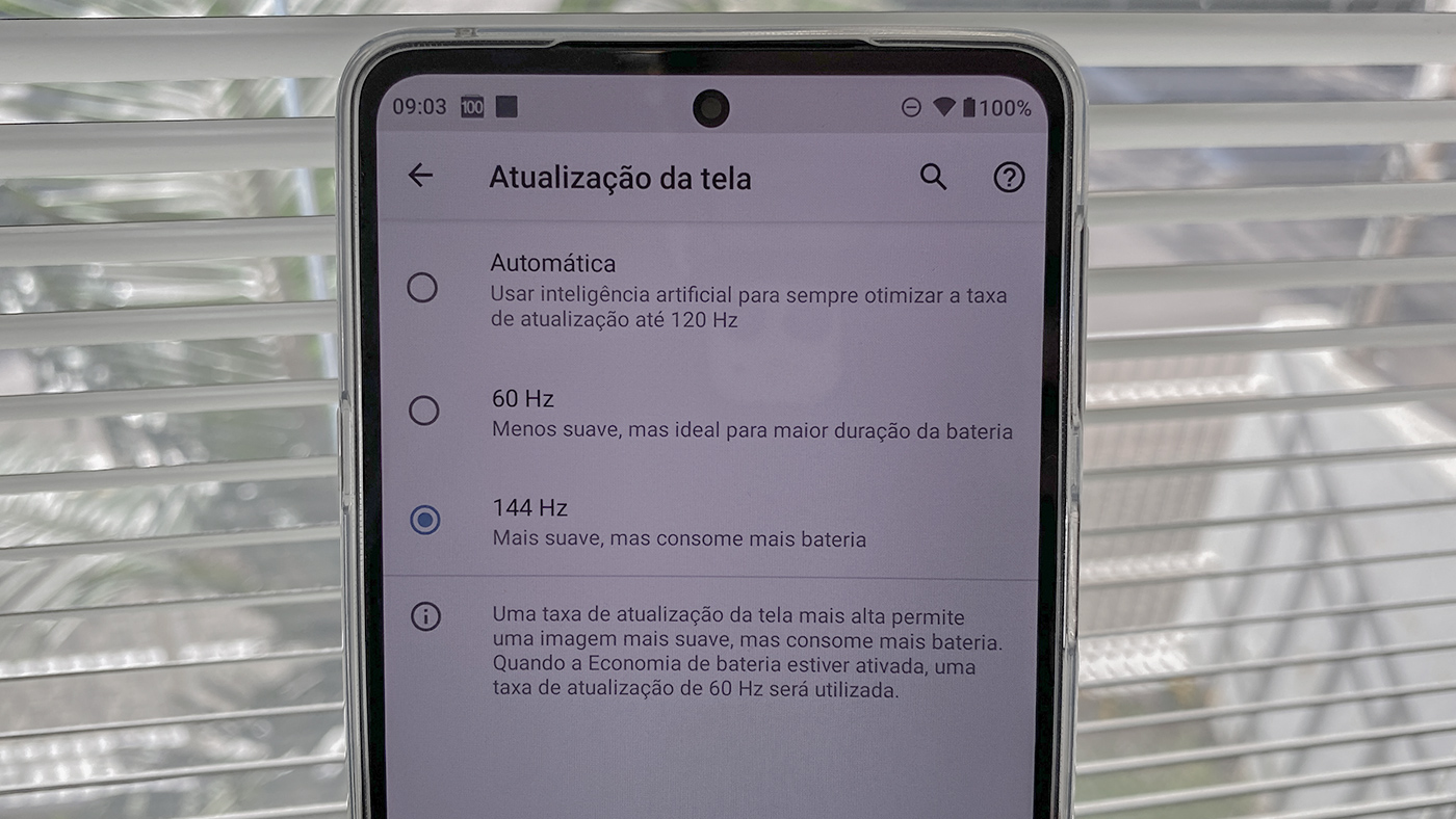 Taxa de atualização influencia no consumo de bateria?