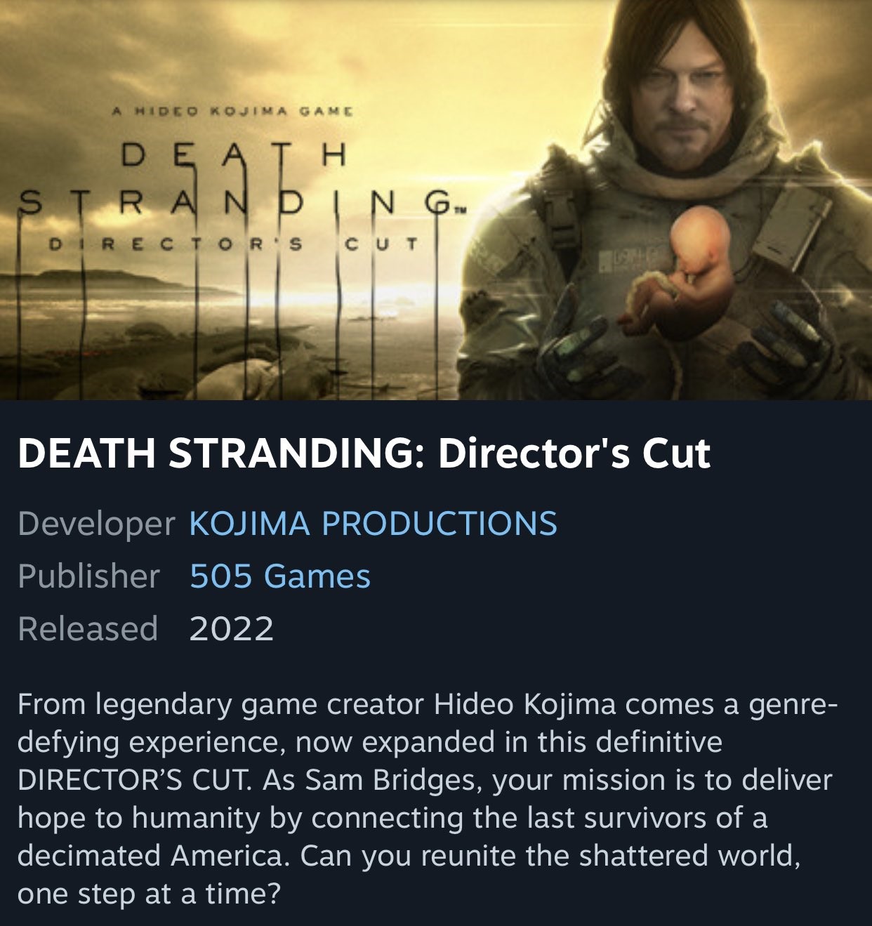 Death Stranding Director's Cut é o jogo grátis para PC da Epic Games