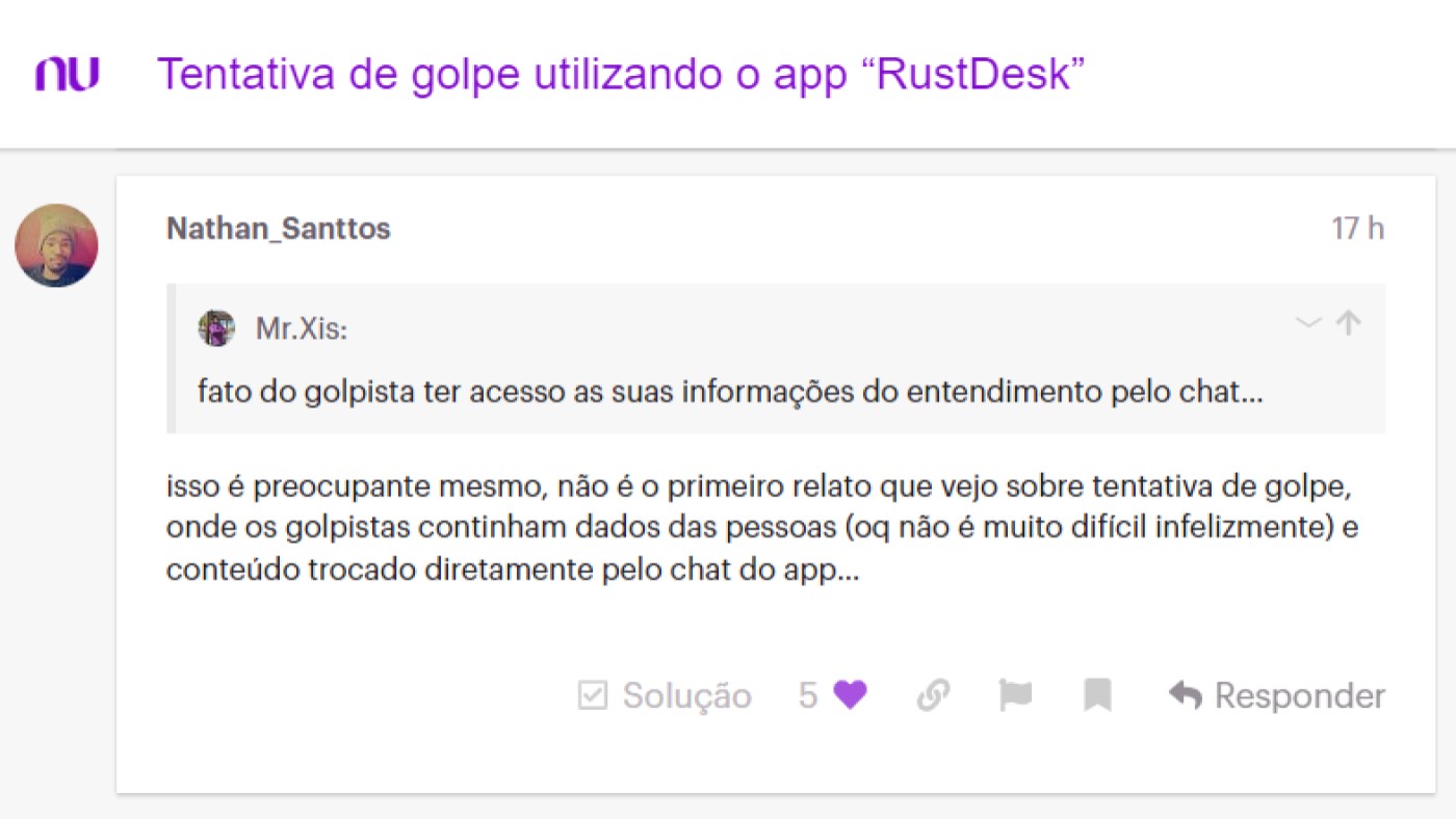 Tentaram clonar meu cartão virtual - Cartão de crédito - NuCommunity