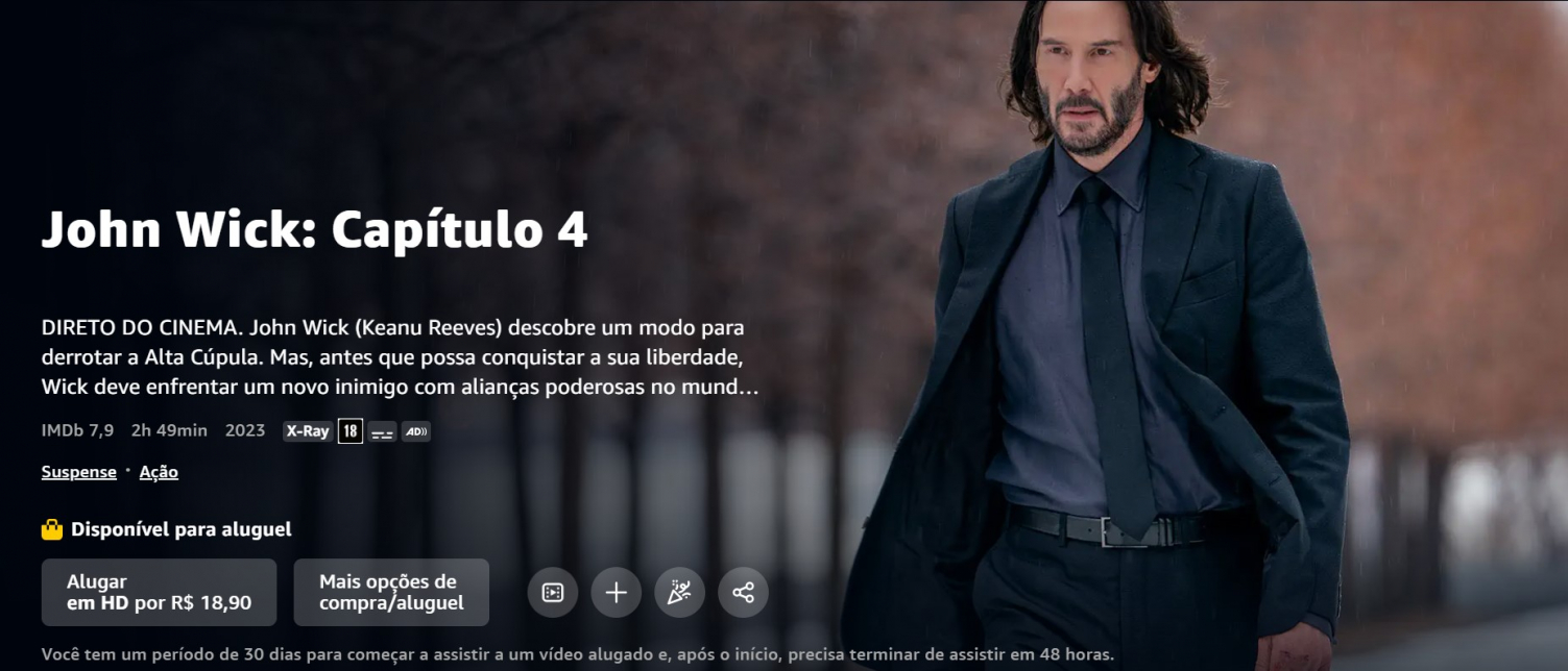 Onde assistir a estreia de 'John Wick 4' nos cinemas de Manaus