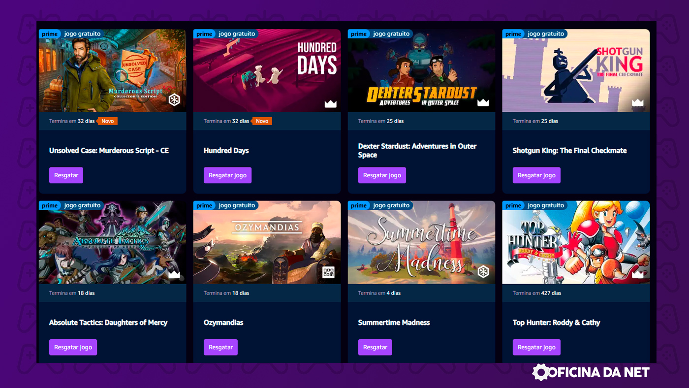 Prime Gaming: veja lista completa de jogos grátis e bônus de outubro