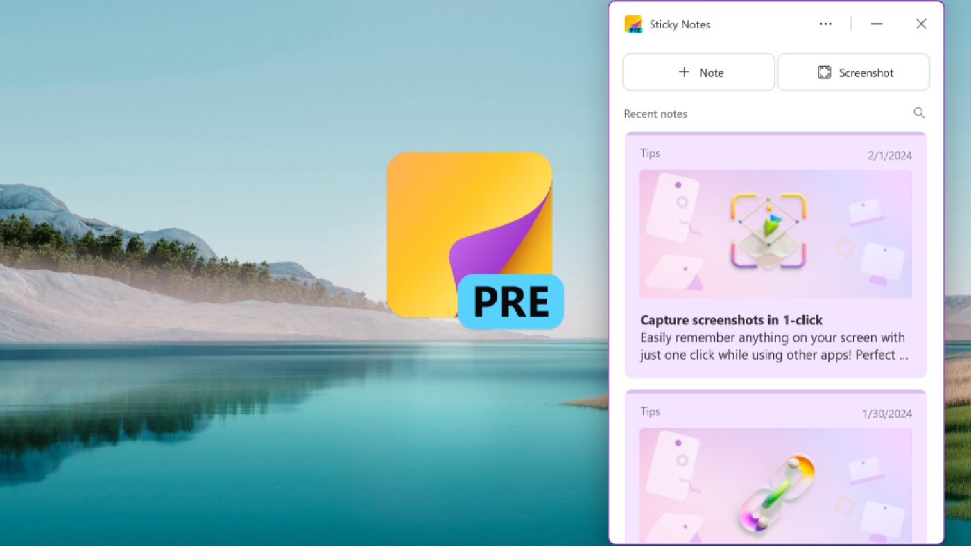 Novo aplicativo Sticky Notes é lançado no Windows 11 para insiders. Fonte: Microsoft