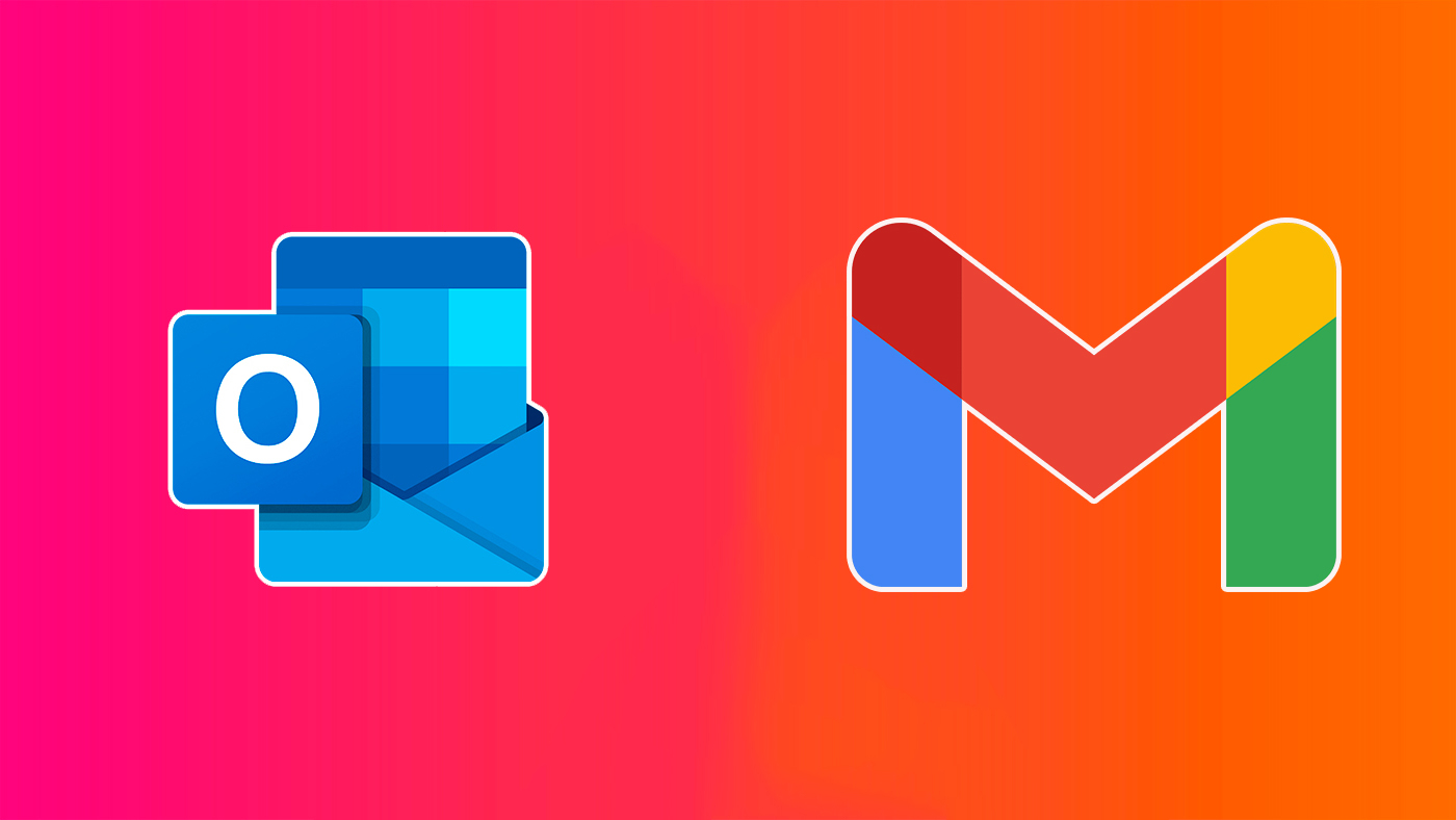Outlook e Gmail (Imagem: Oficina da Net)