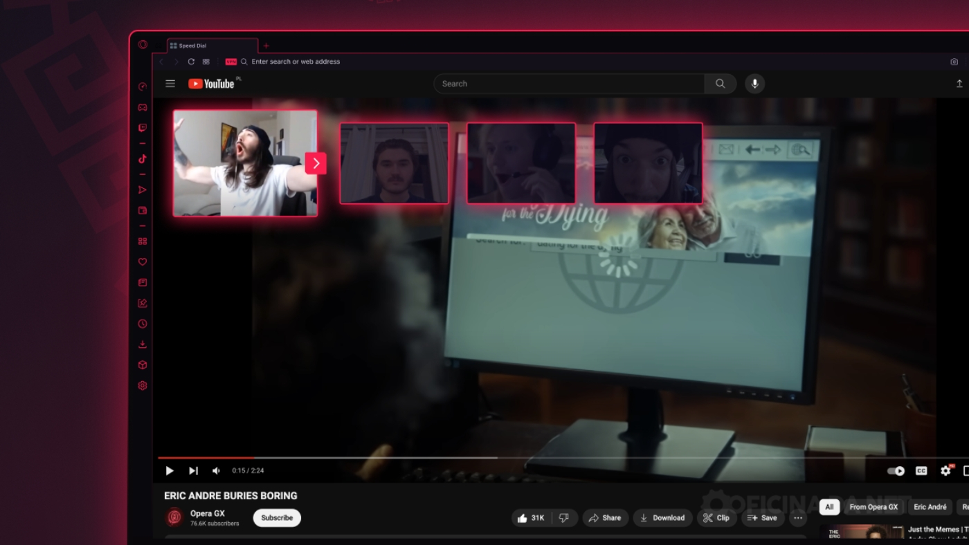 Opera GX lança novo modo de reação em vídeos do YouTube; veja como usar