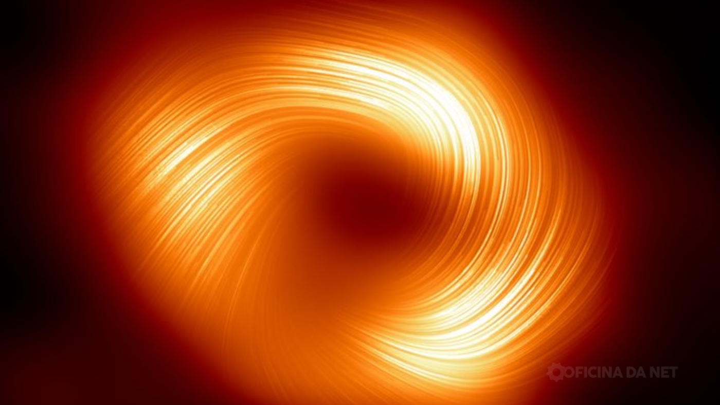 Astrônomos descobrem campo magnético em buraco negro. Imagem: Reprodução