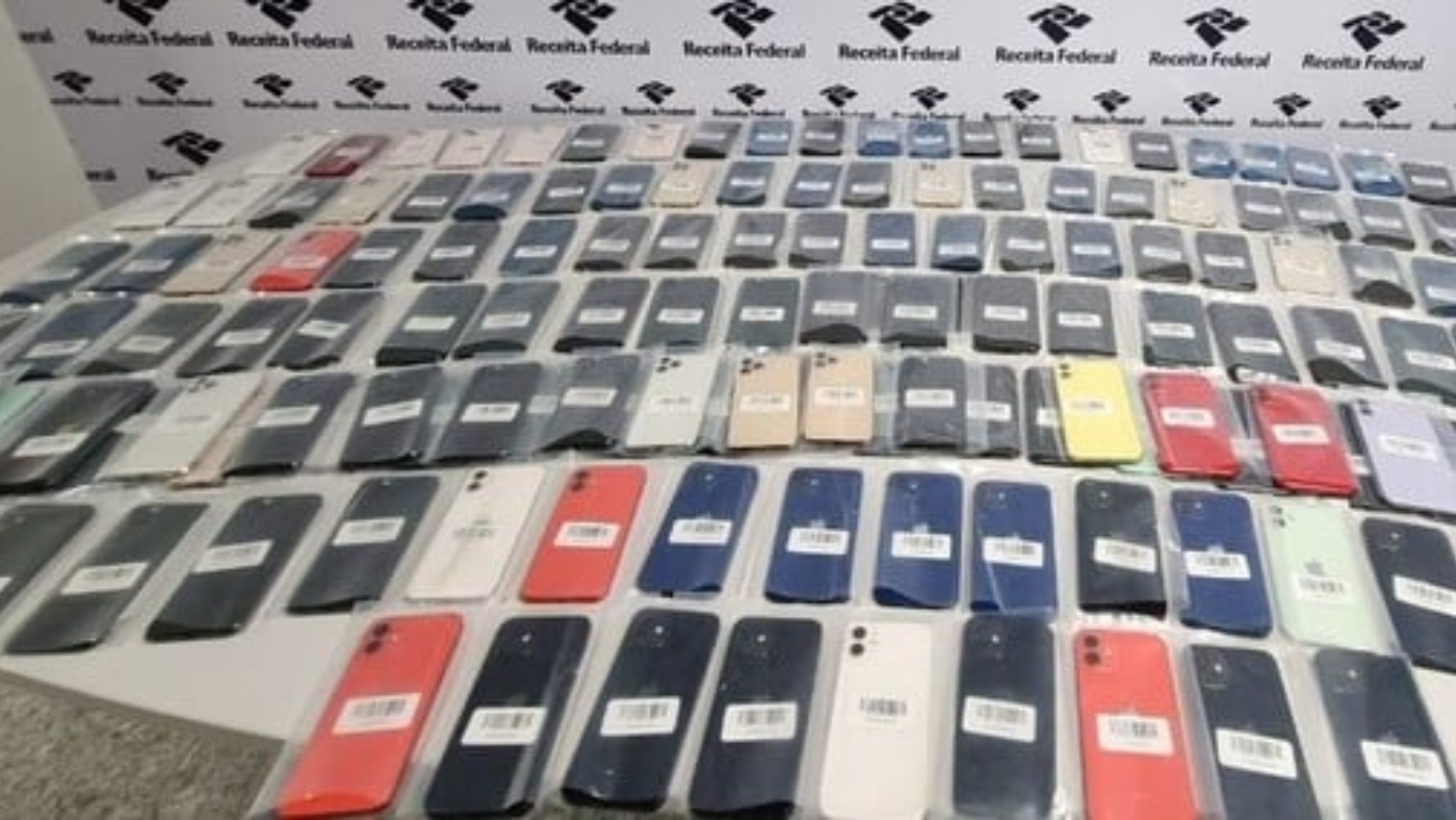 Lote de iPhones é apreendido no aeroporto de Recife Imagem: Receita Federal/Reprodução