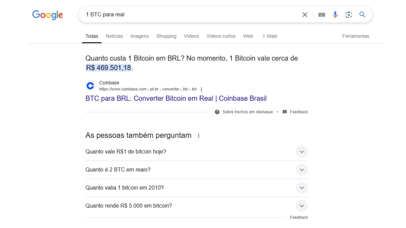 Conversor de Bitcoin do Google saiu do ar? Entenda o que está acontecendo