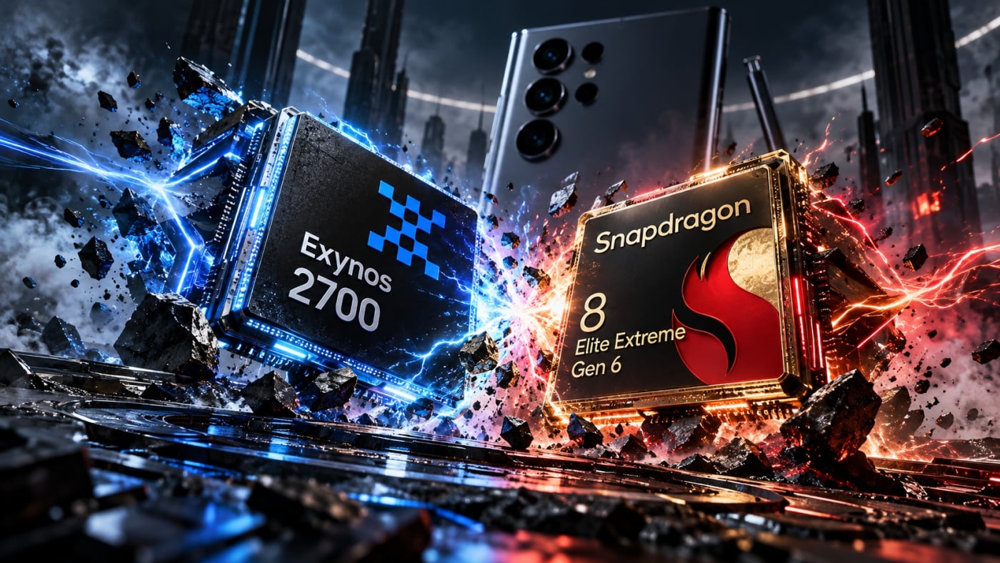 Teste de bateria do Galaxy S27 Ultra coloca Exynos e Snapdragon lado a lado