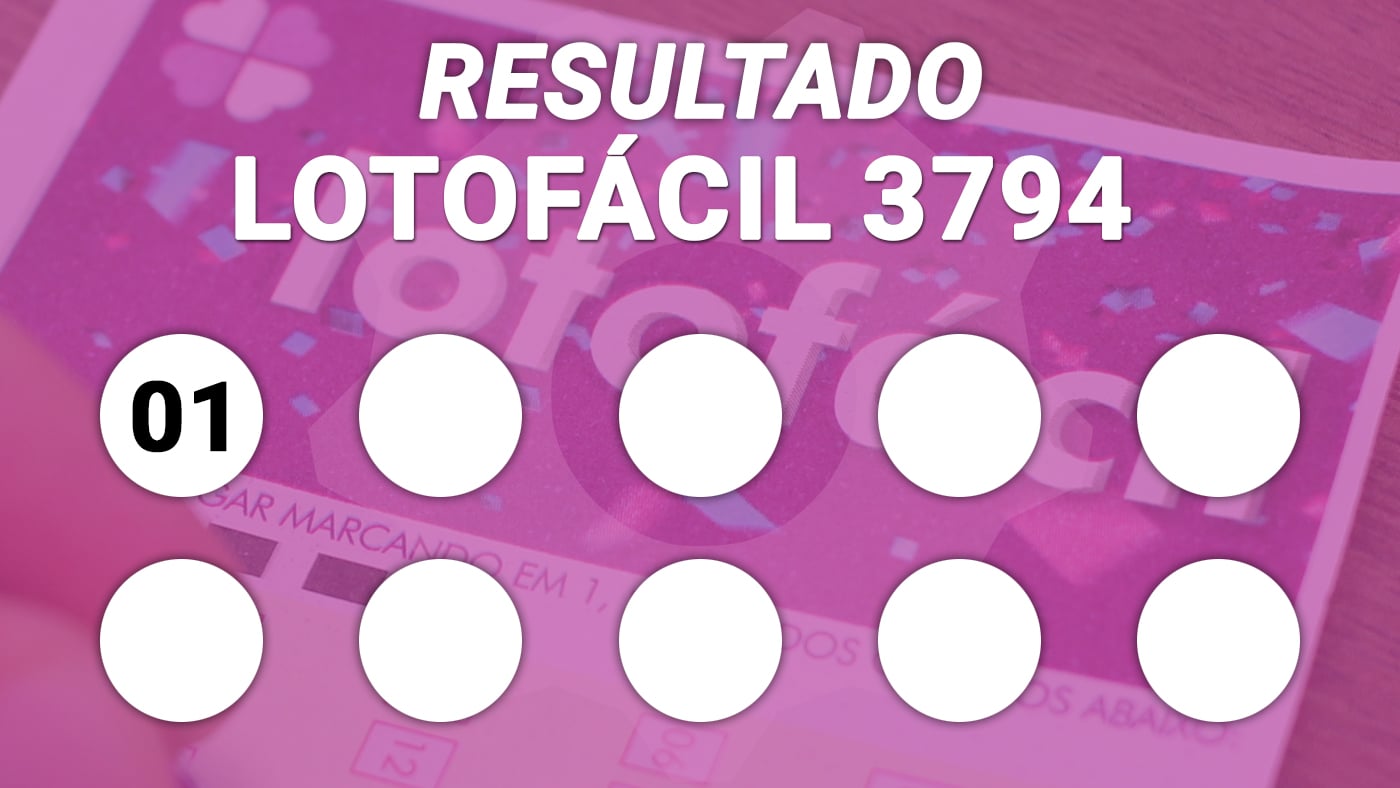 Resultado Lotofácil 3794: confira os números sorteados