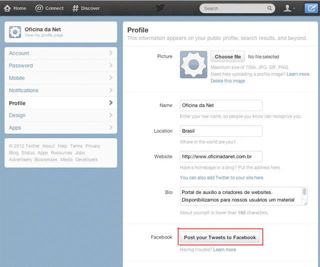 Como integrar a Fanpage do Facebook com o Twitter