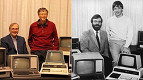 Bill Gates e Paul Allen recriam foto de 1981 no dia da Microsoft Bill Gates e Paul Allen recriam foto de 1981 no dia da Microsoft