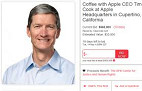 Admirador paga US$ 610 mil em leilão para tomar café com Tim Cook Admirador paga US$ 610 mil em leilão para tomar café com Tim Cook