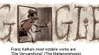 O doodle desta quarta-feira, 03 de julho, presta sua homenagem à Franz Kafka