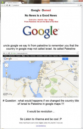 Site do Google na Palestina Ã© atacado por Hackers