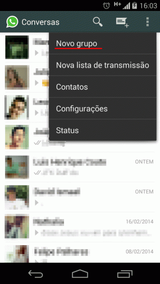 Criando um grupo no WhatsApp #2