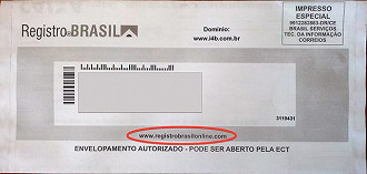 Boleto falso de registro de domínio