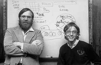 Paul Allen e Bill Gates no início da Microsoft