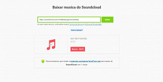 Download usando um arquivo do site SoundCloud